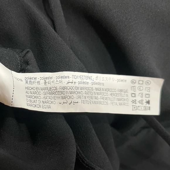 Zara NWT Black Draped Mini Dress with Ruched Tie  & Slit Detailing - Picture 11 of 11